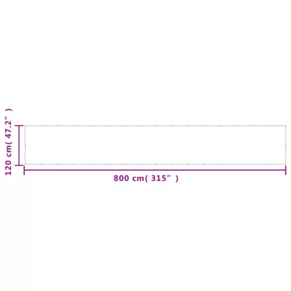 krémszínű erkélyparaván 100% oxford poliészter 120 x 800 cm