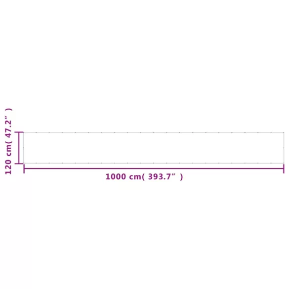 krémszínű 100% oxford poliészter erkélyparaván 120 x 1000 cm