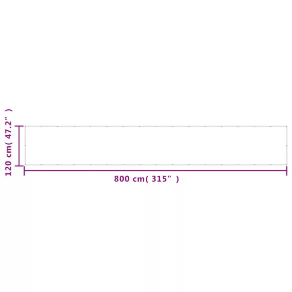 fekete 100% oxford poliészter erkélyparaván 120 x 800 cm