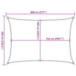 homokszínű 100% poliészter oxford szövet napvitorla 8x6 m