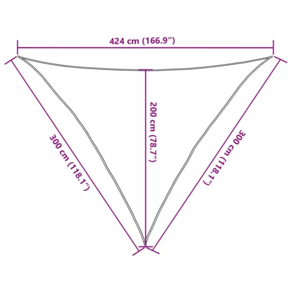 100% poliészter oxford szövet napvitorla 3x3x4,24 m