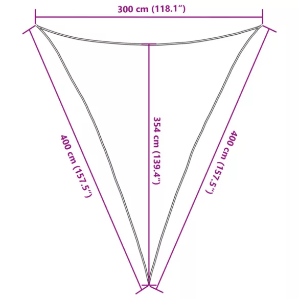 homokszínű 100% poliészter oxford szövet napvitorla 3x4x4 m