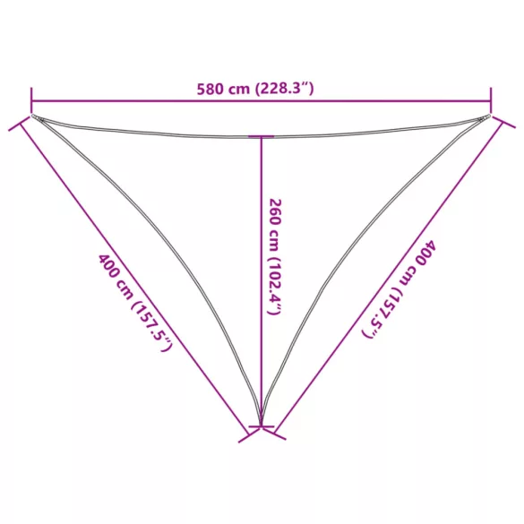 homokszínű 100% oxford szövet napvitorla 4x4x5,8 m