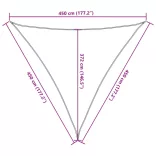 homokszínű 100% oxford szövet napvitorla 4,5x4,5x4,5 m