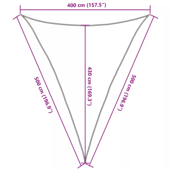 homokszínű 100% oxford szövet napvitorla 4x5x5 m