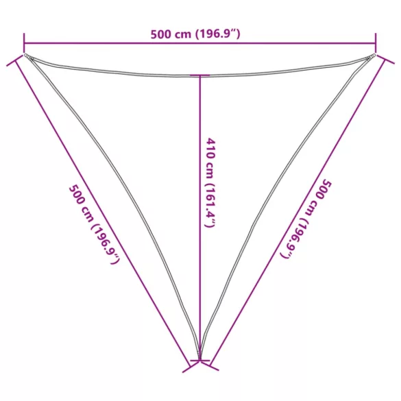 homokszínű 100% poliészter oxford szövet napvitorla 5x5x5 m