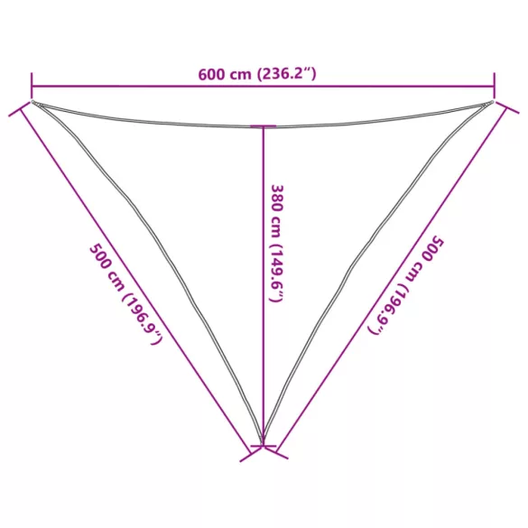 homokszínű 100% poliészter oxford szövet napvitorla 5x5x6 m