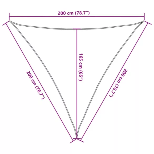 fehér 100% poliészter oxford szövet napvitorla 2 x 2 x 2 m