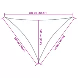 bézs 100% poliészter oxford szövet napvitorla 7x5x5 m