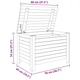 RANA fehér tömör fenyőfa tárolóláda fedéllel 80 x 49 x 54 cm