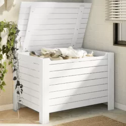   RANA fehér tömör fenyőfa tárolóláda fedéllel 100 x 49 x 54 cm