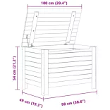 RANA fehér tömör fenyőfa tárolóláda fedéllel 100 x 49 x 54 cm