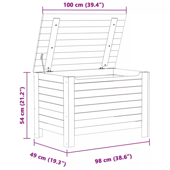 RANA fehér tömör fenyőfa tárolóláda fedéllel 100 x 49 x 54 cm
