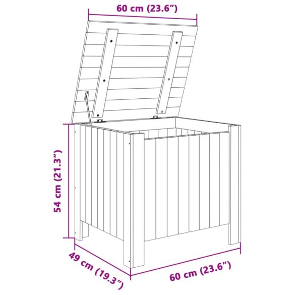 RANA tömör fenyőfa tárolóláda fedéllel 60 x 49 x 54 cm
