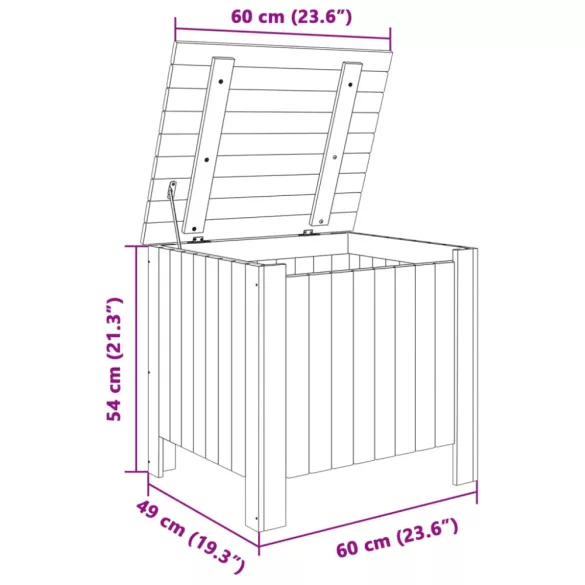 RANA fehér tömör fenyőfa tárolóláda fedéllel 60 x 49 x 54 cm