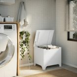 RANA fehér tömör fenyőfa tárolóláda fedéllel 60 x 49 x 54 cm