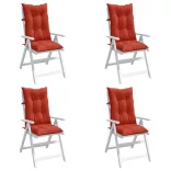 4 db melange piros szövet magas háttámlájú székpárna 120x50x7cm