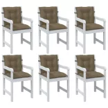 6 db melange tópszínű szövet háttámlás székpárna 100x50x7 cm