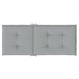 4 db világosszürke szövet magas háttámlájú székpárna 120x50x4cm