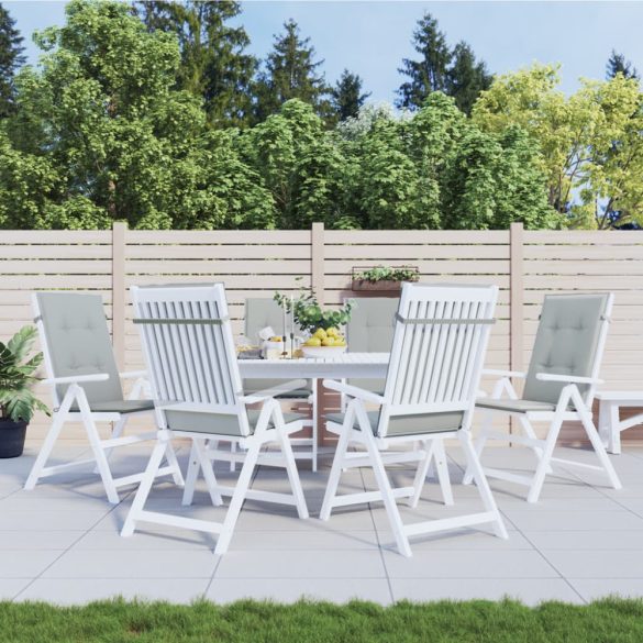 6 db világosszürke szövet magas háttámlájú székpárna 120x50x4cm