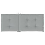 6 db világosszürke szövet magas háttámlájú székpárna 120x50x4cm