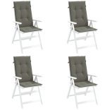 4 db sötétszürke szövet magas háttámlájú székpárna 120x50x4 cm