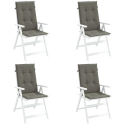   4 db sötétszürke szövet magas háttámlájú székpárna 120x50x4 cm