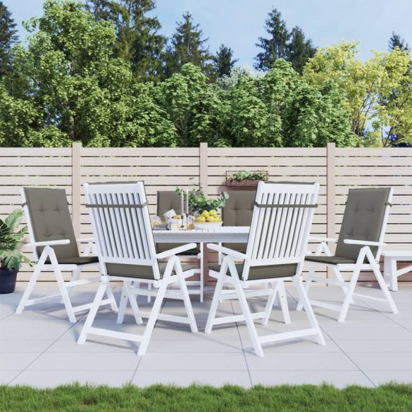 6 db sötétszürke szövet magas háttámlájú székpárna 120x50x4 cm