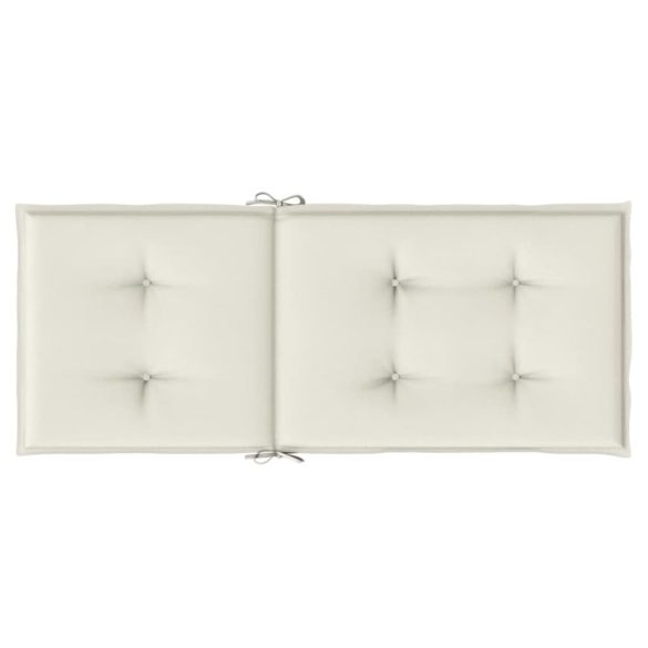 4 db krémszínű szövet magas háttámlájú székpárna 120x50x4 cm