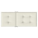 6 db krémszínű szövet magas háttámlájú székpárna 120x50x4 cm