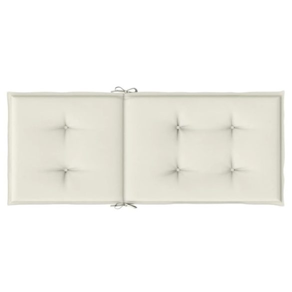 6 db krémszínű szövet magas háttámlájú székpárna 120x50x4 cm