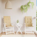 2 db melange bézs szövet magas háttámlájú székpárna 120x50x4 cm