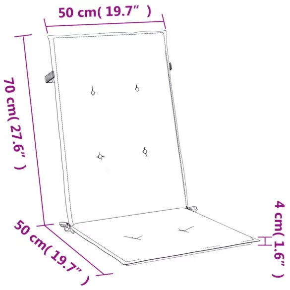 6 db melange piros szövet magas háttámlájú székpárna 120x50x4cm