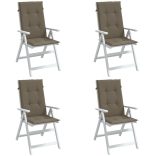 4 db tópszínű szövet magas háttámlájú székpárna 120x50x4 cm