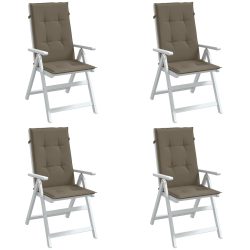   4 db tópszínű szövet magas háttámlájú székpárna 120x50x4 cm