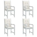 4 db melange krémszínű szövet háttámlás székpárna 100x50x4 cm