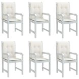 6 db melange krémszínű szövet háttámlás székpárna 100x50x4 cm