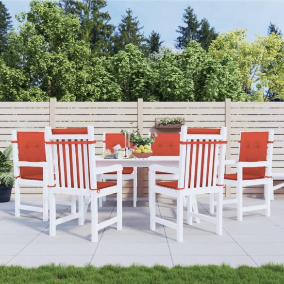 6 db melange piros szövet háttámlás székpárna 100x50x4 cm