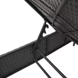 fekete polyrattan napozóágy párnával