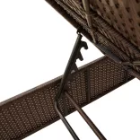 barna polyrattan napozóágy párnával