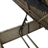 szürke polyrattan napozóágy párnával