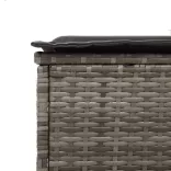 szürke polyrattan napozóágy párnával