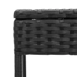 fekete polyrattan napozóágy asztallal és párnával