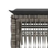 2 db szürke polyrattan napozóágy asztallal