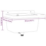 fehér gyanta falra szerelhető mosdókagyló 50x35x24 cm