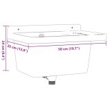 szürke gyanta falra szerelhető mosdókagyló 50x35x24 cm