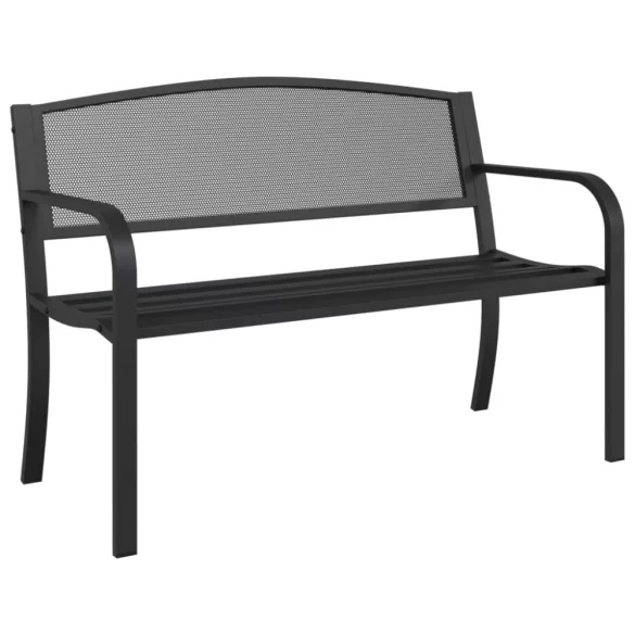 fekete acél kerti pad 119 cm