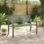 fekete acél kerti pad 119 cm