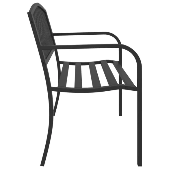 fekete acél kerti pad 119 cm