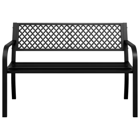 fekete acél kerti pad 119 cm